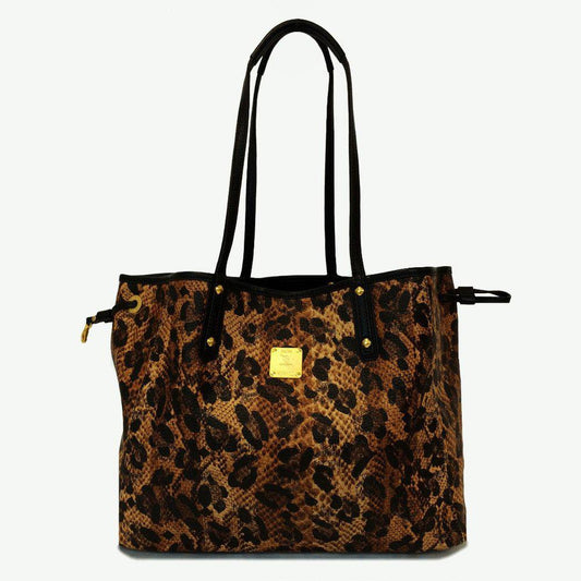 MCM Project Shopper Visetos Leopard Print Tote