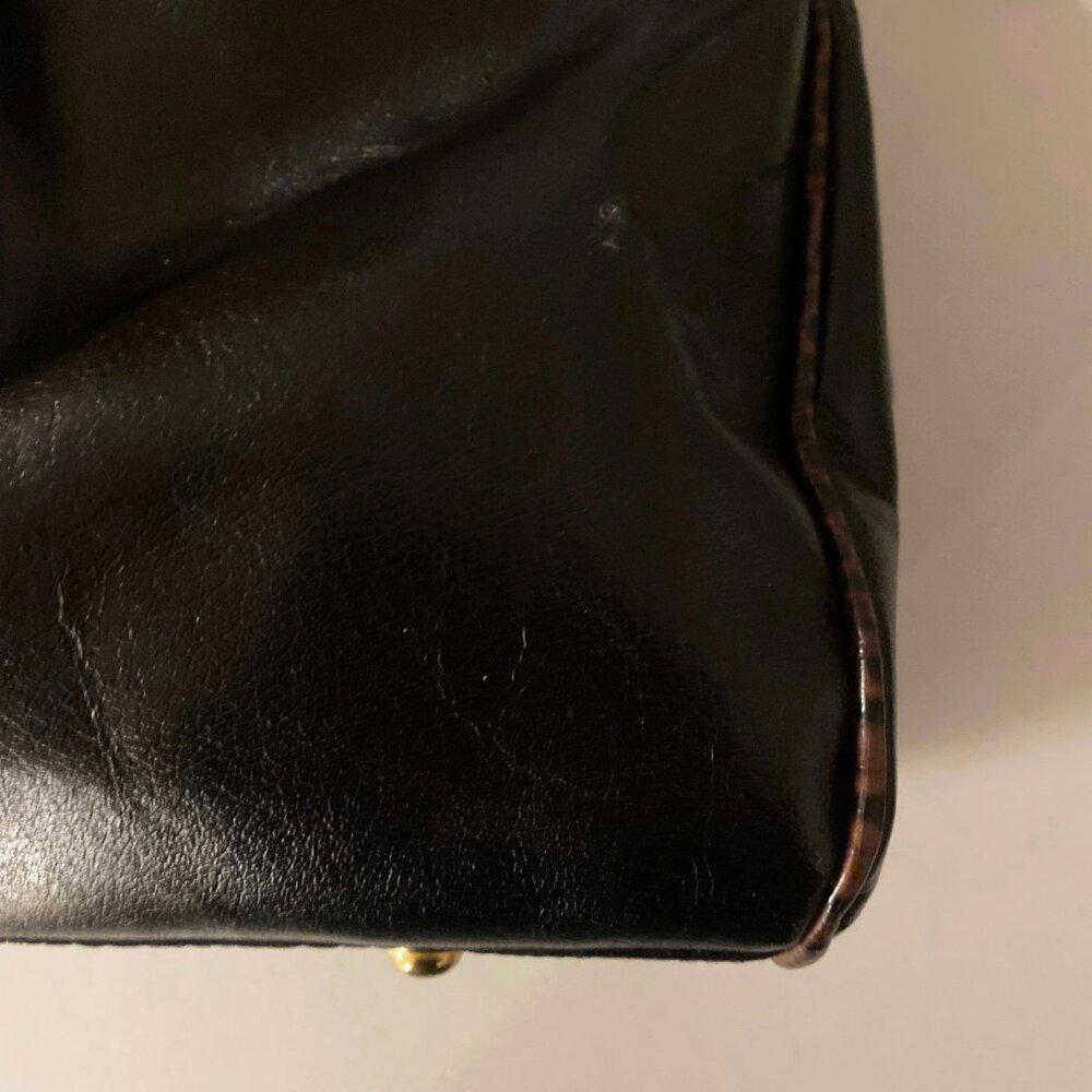 Brahmin Sara Rose Black Tuscan Leather Satchel Bag