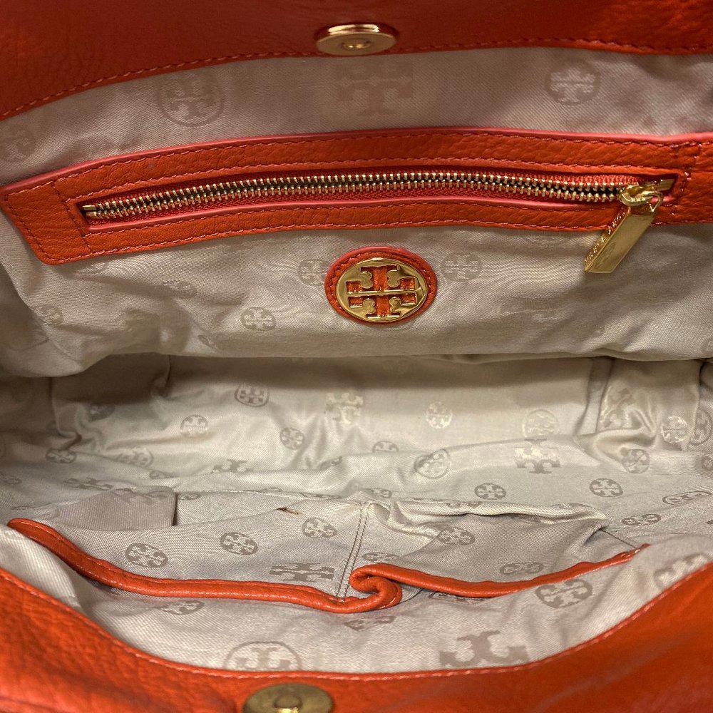 Tory Burch Amanda Wild-berry Orange Satchel