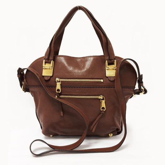 CHLOE` Angie Medium Brown Leather Shoulder Bag