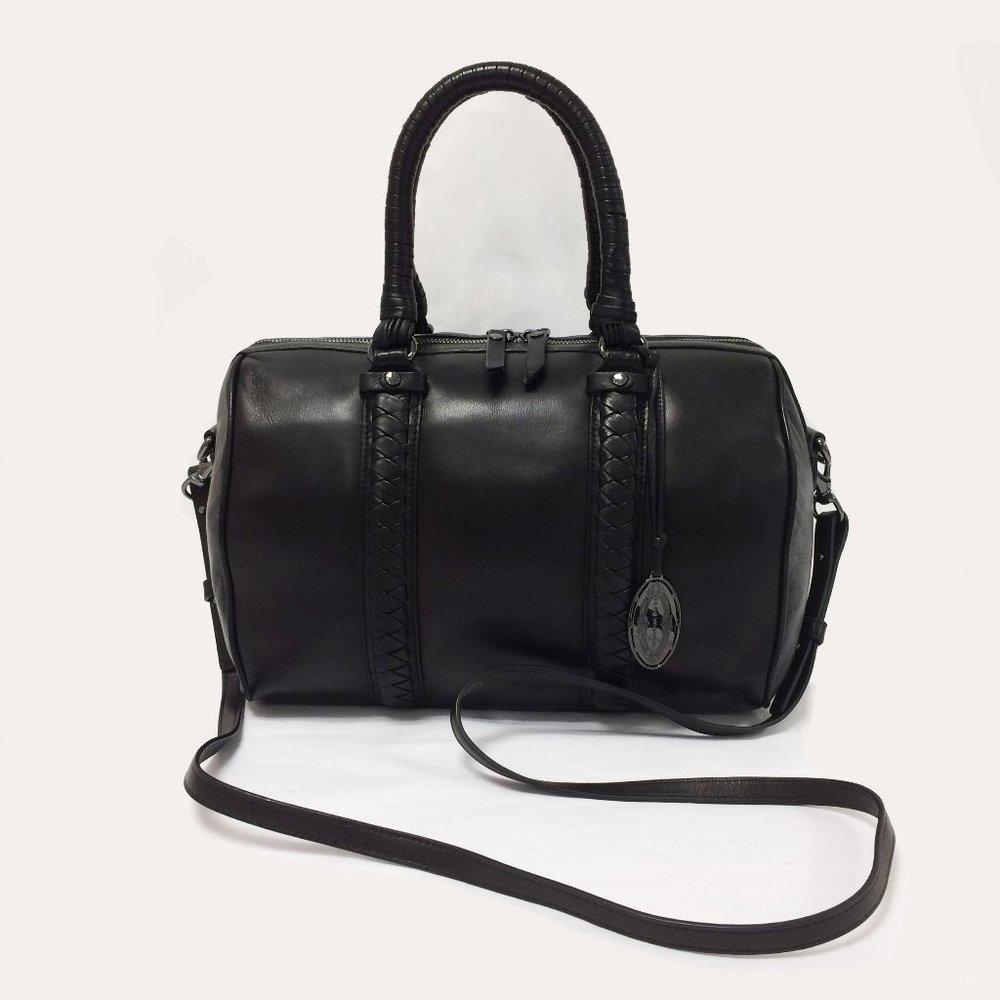 Elie Tahari Natalie Black Leather Satchel