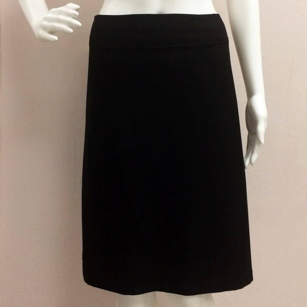 Eileen Fisher Black Fold Over Crepe Skirt