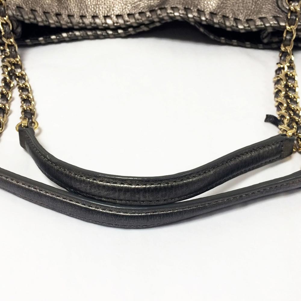 Tory Burch Marion Silver Leather Shoulder Bag