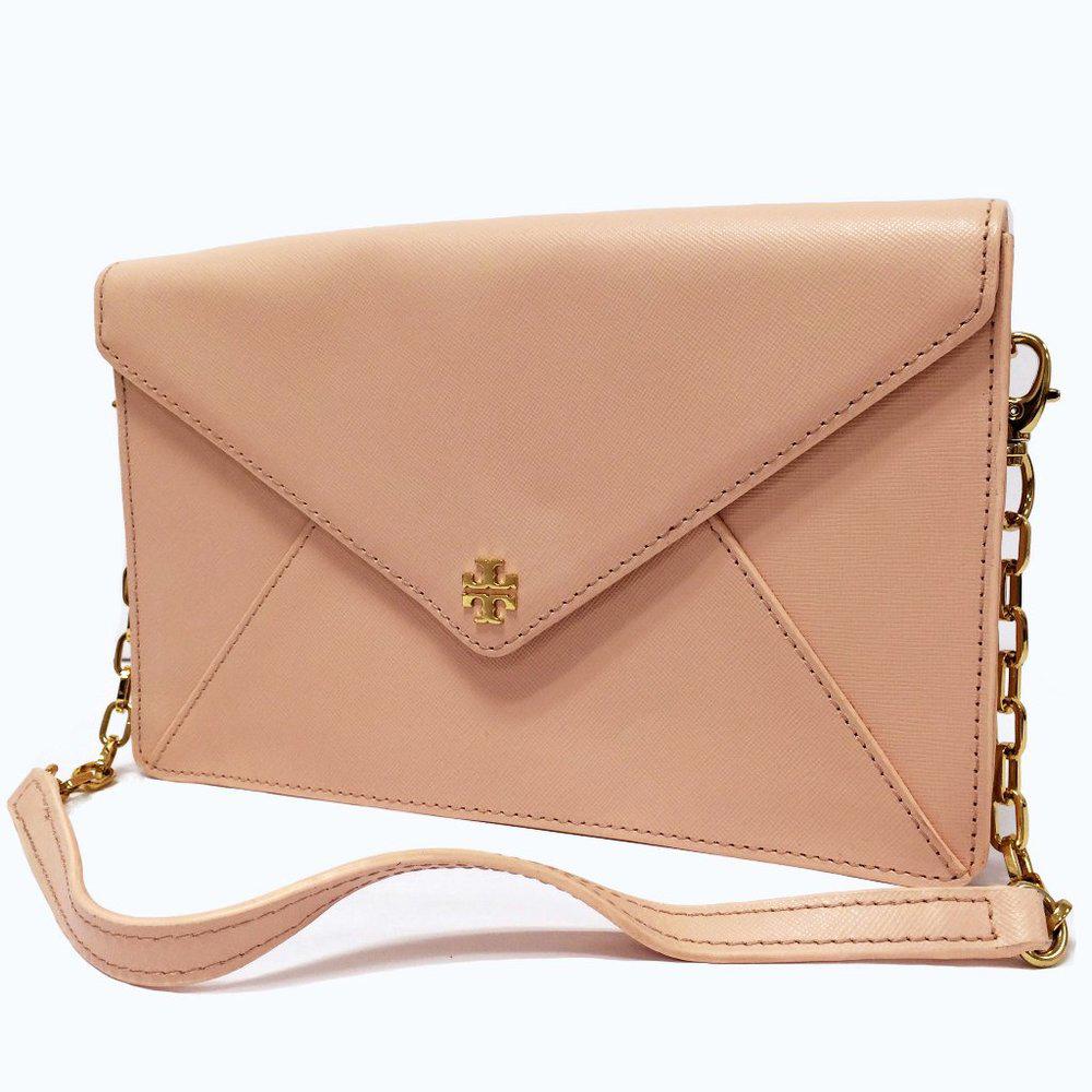 Tory Burch Robinson  Clutch Bag Blush Leather